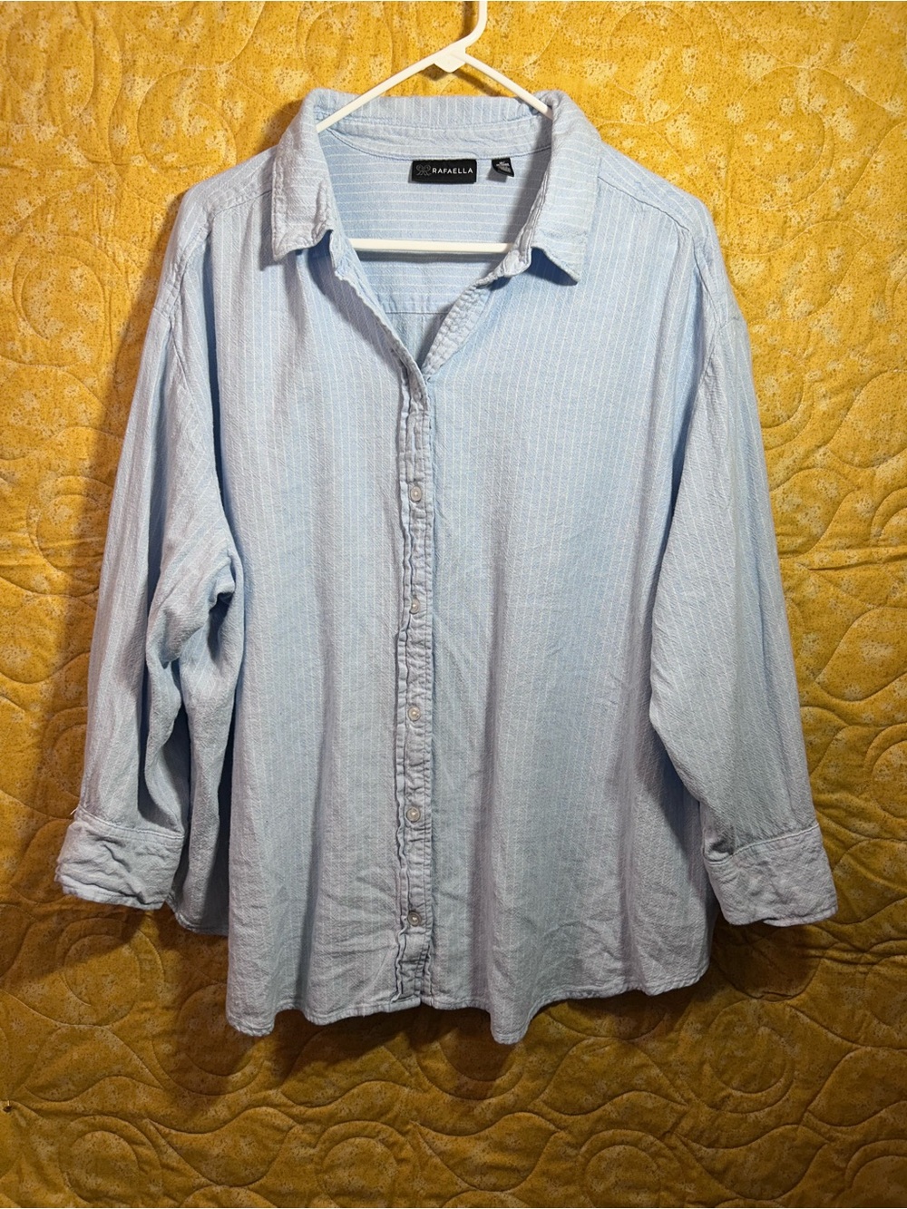 Rafaella Pale Blue Casual Button-Down Shirt
